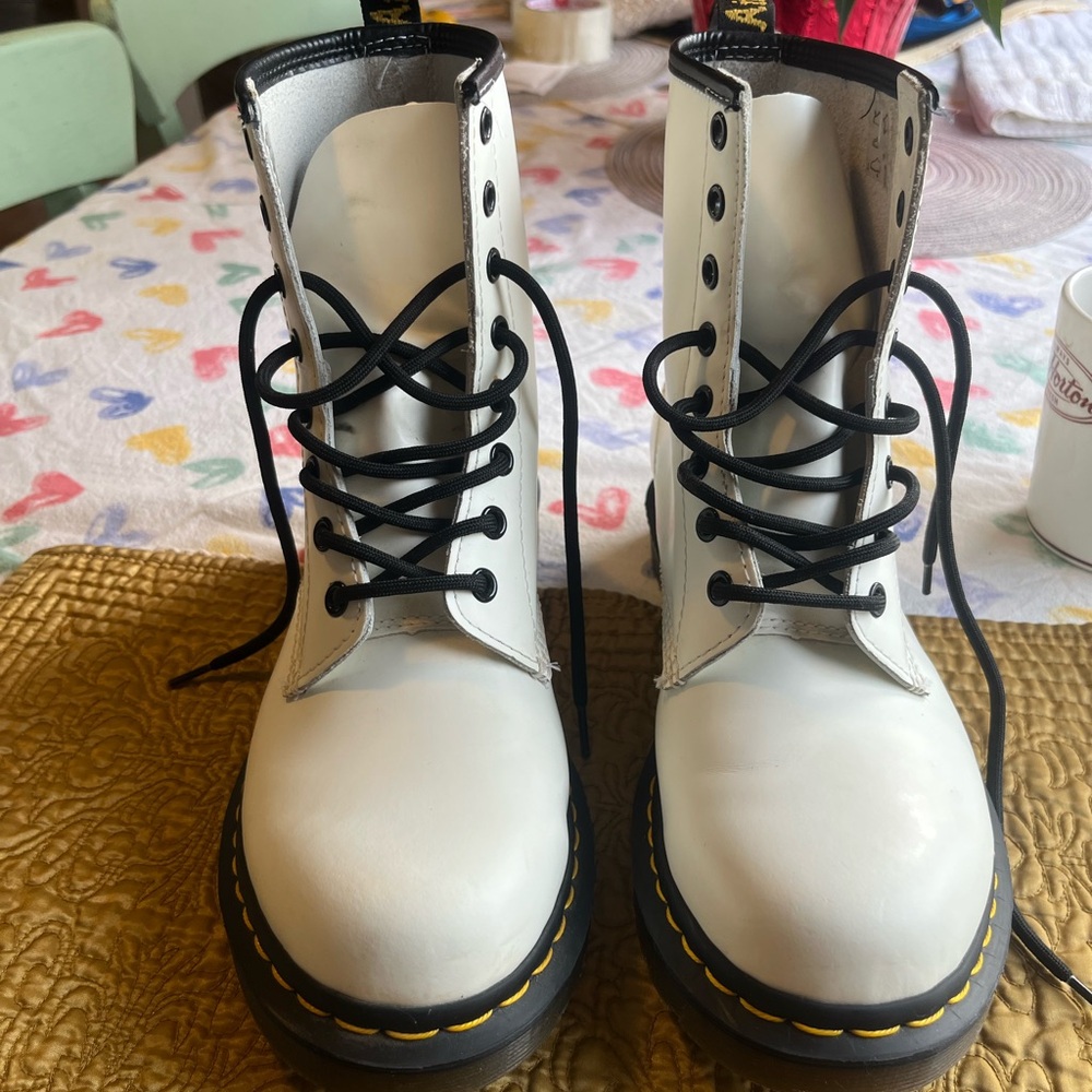 Dr. Martens White Combat Boots